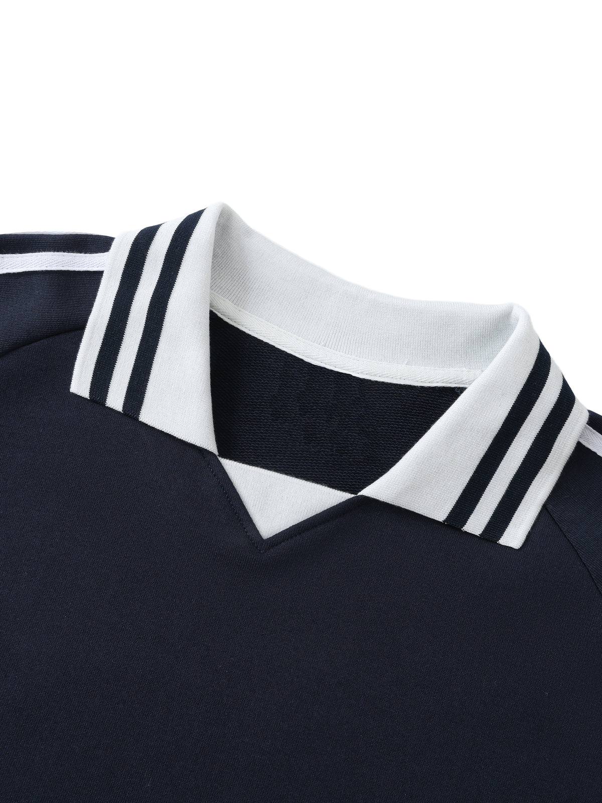 Urban Prep Striped Lapel Collar Sweatshirt